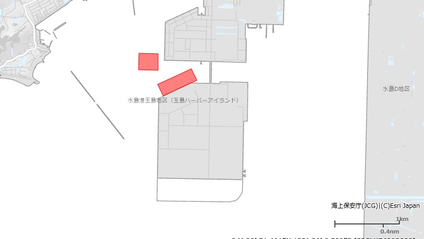 深浅測量等作業区域図（水島港玉島地区）