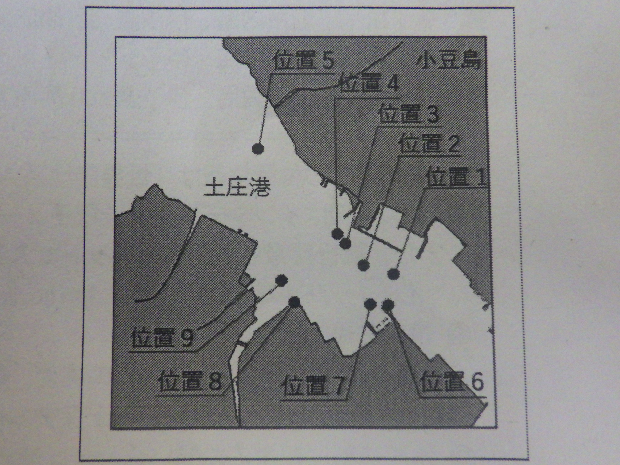 小豆島、土庄港　　浅所存在位置図