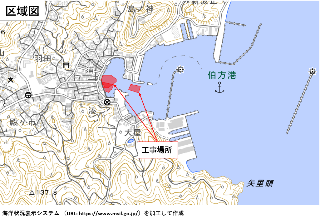 伯方港浚渫工事区域図