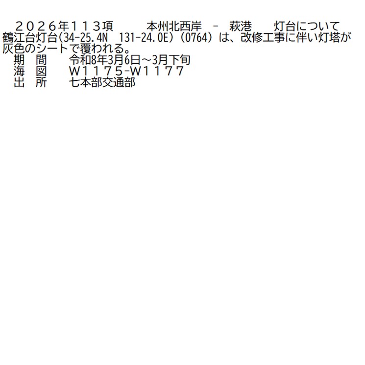 水路通報掲載内容