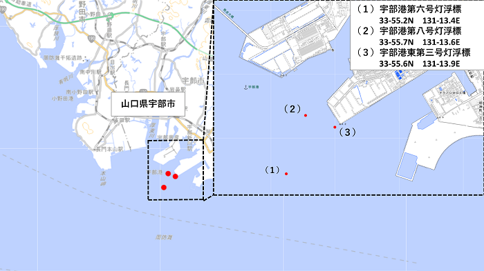 灯浮標交換作業実施位置図