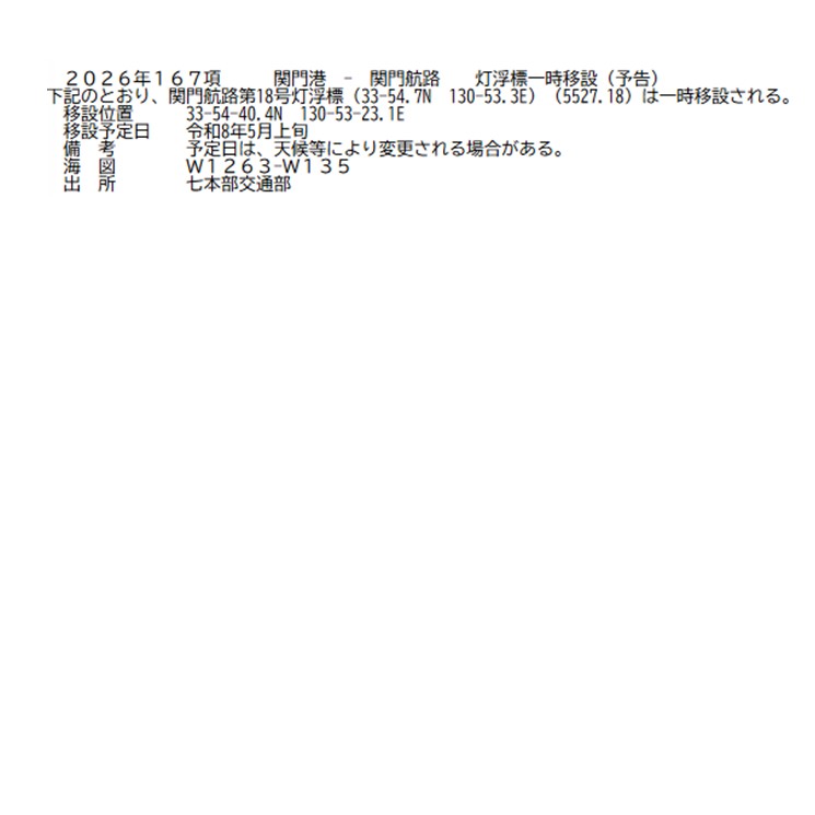 水路通報掲載内容