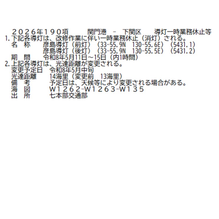 水路通報掲載内容