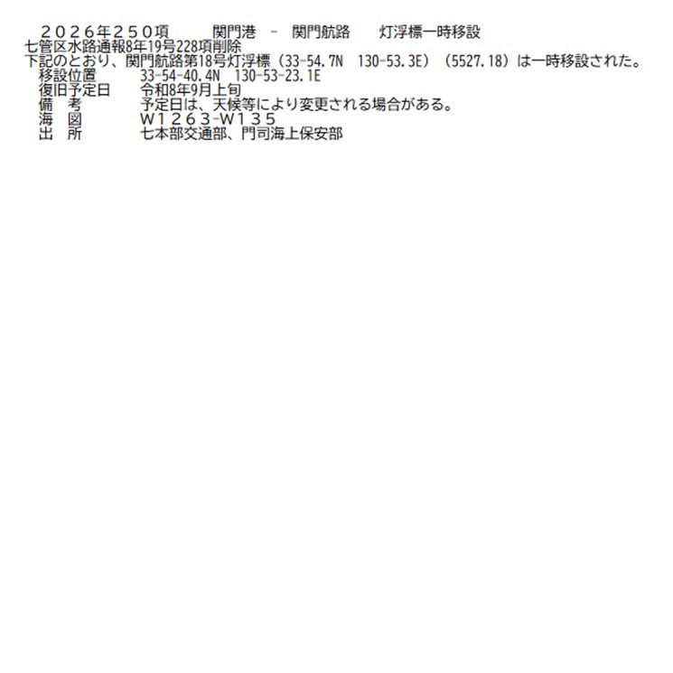 水路通報掲載内容