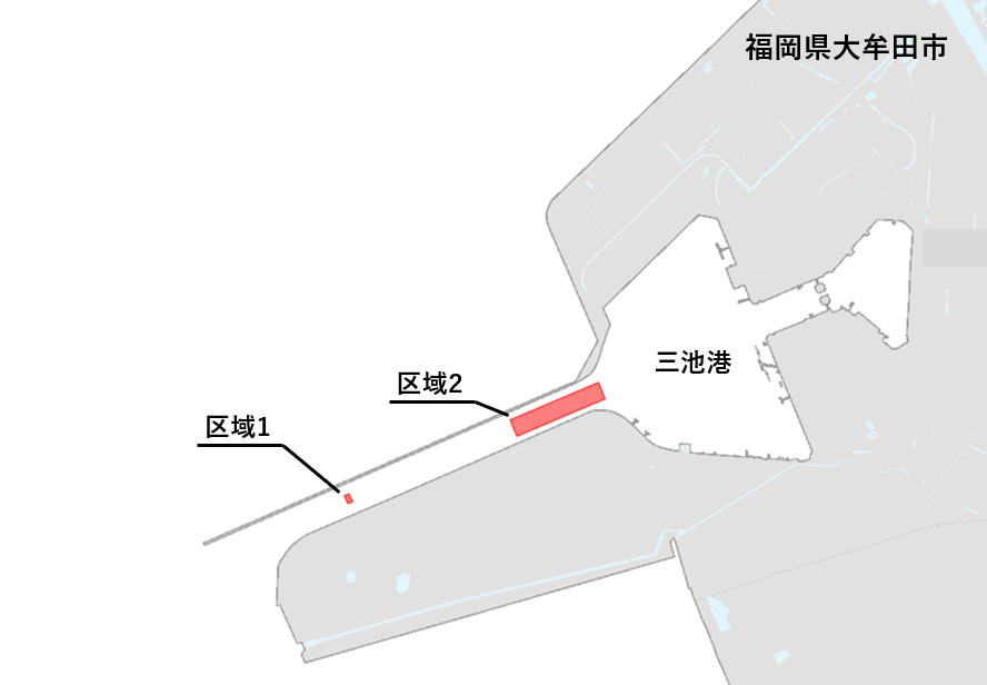 三池港航路掘下げ位置図