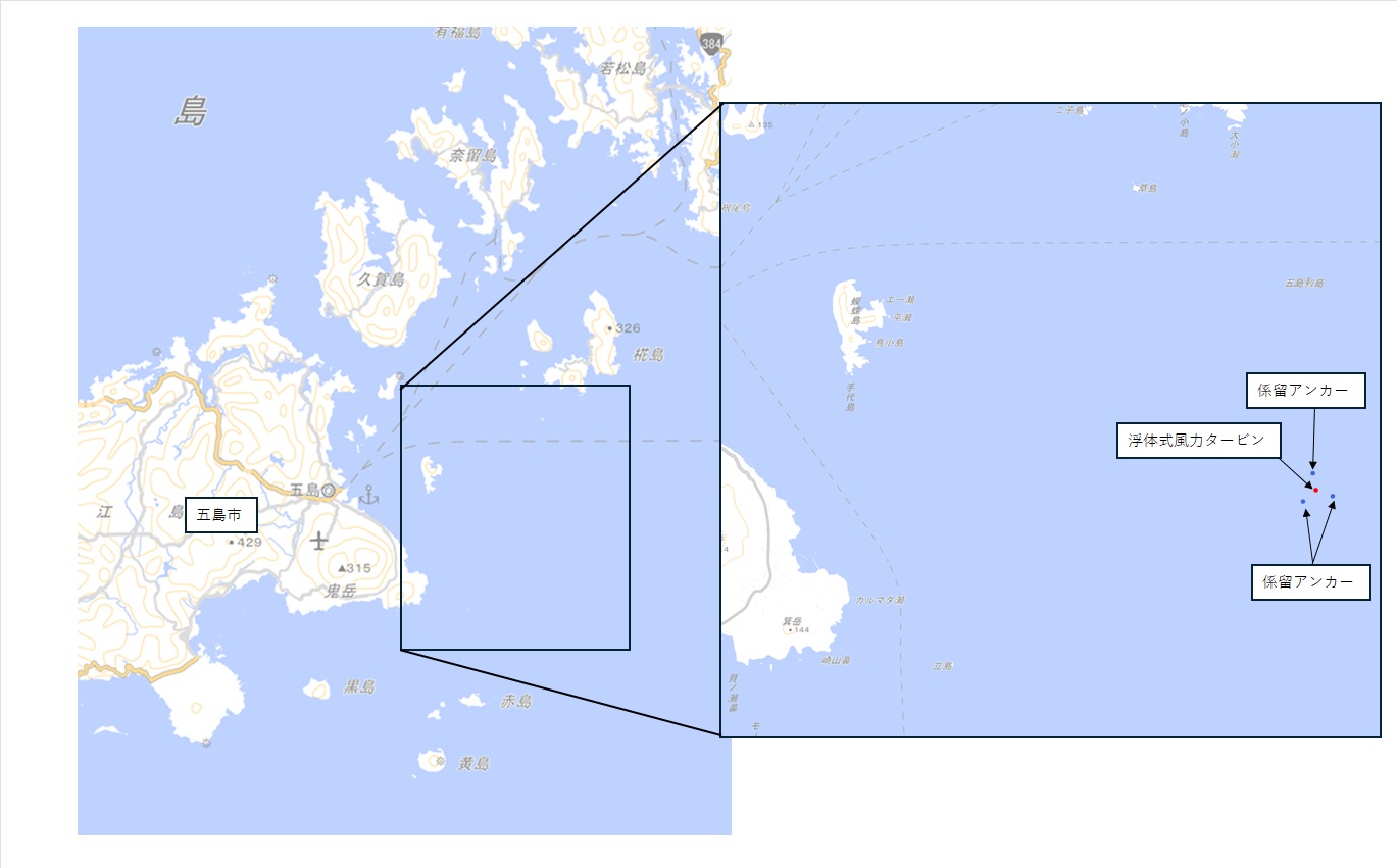 浮体式風力タービン設置位置図