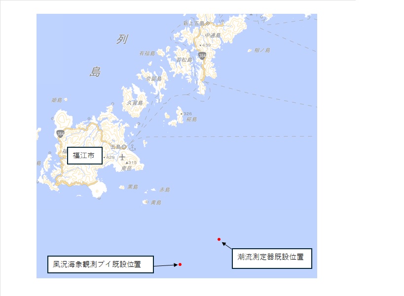 風況海象観測ブイ等再設置位置図