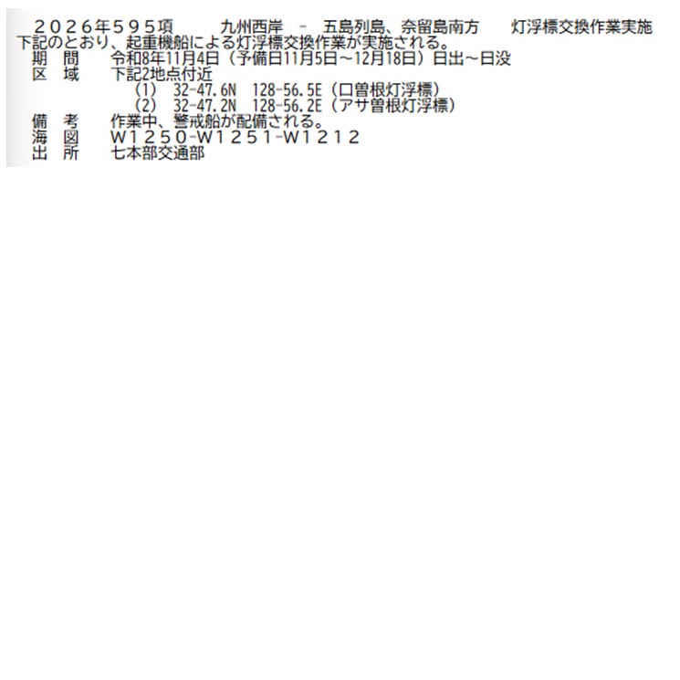 灯浮標位置