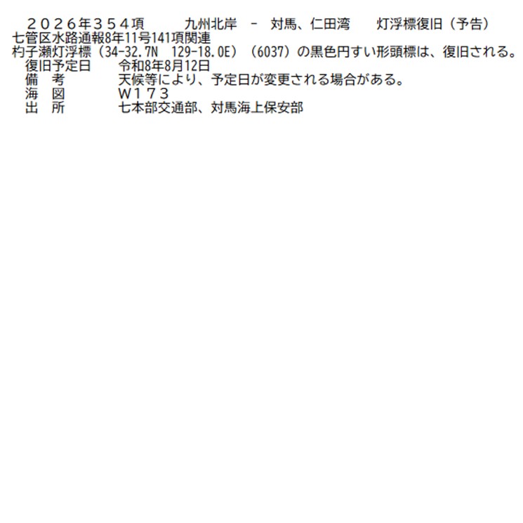 水路通報掲載内容