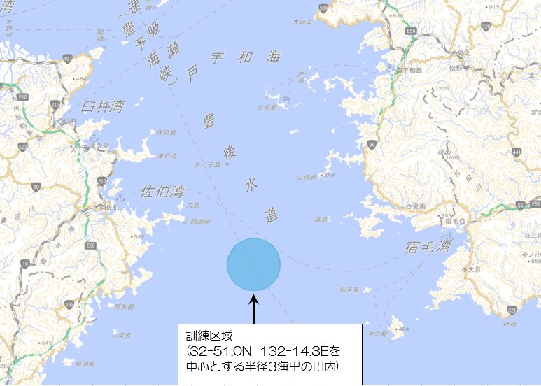 射撃訓練実施区域図