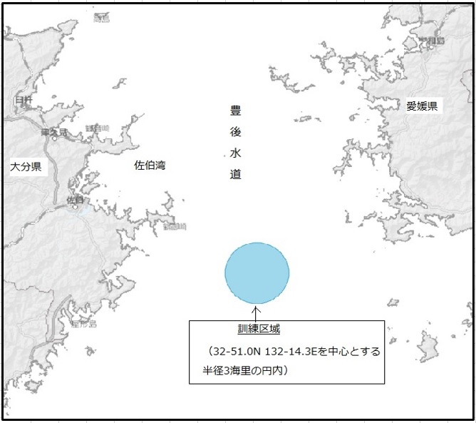 射撃訓練実施区域図