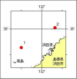 8年285項　本州北西岸　浜田港西方及び北方　魚礁設置作業