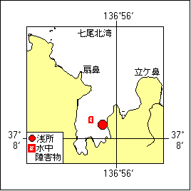 浅所及び水中障害物存在位置