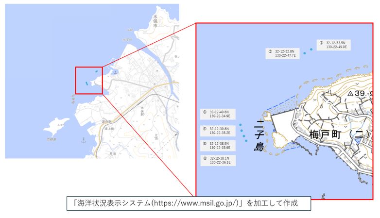 魚礁設置　水俣港　位置図