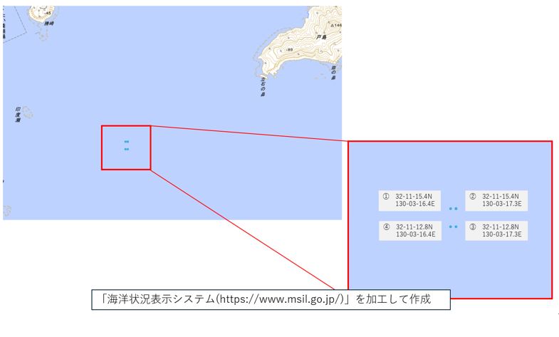 牛深港東方　いけす不存在　位置図