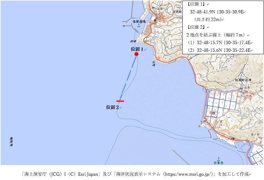 潜堤位置図