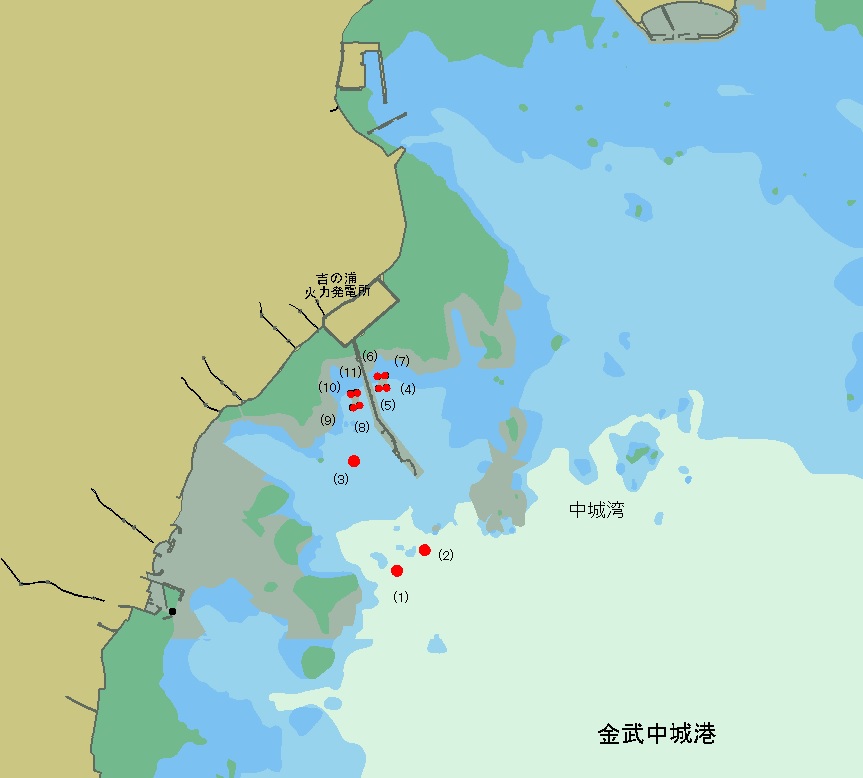 位置図(吉の浦火力発電所付近)