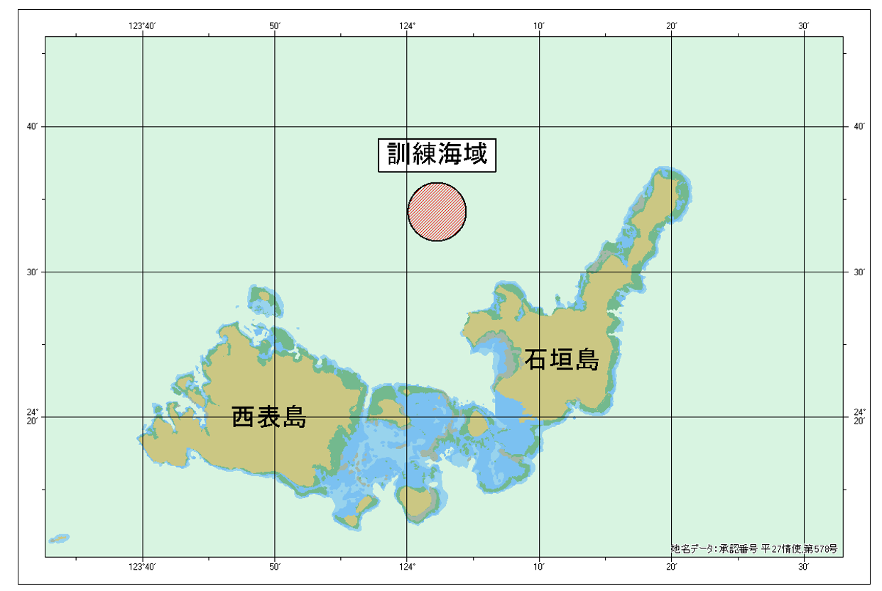 夜間照明弾発射訓練位置図