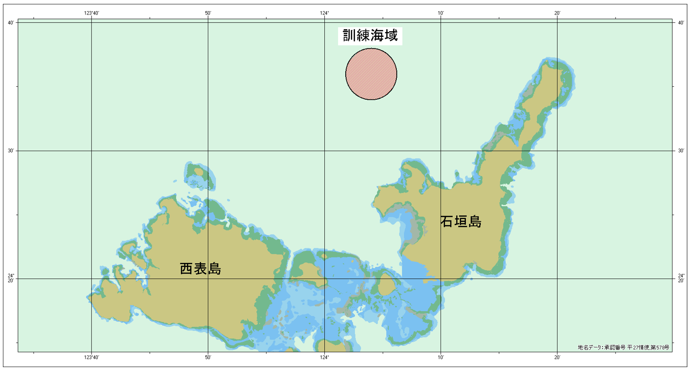 照明弾発射訓練位置図