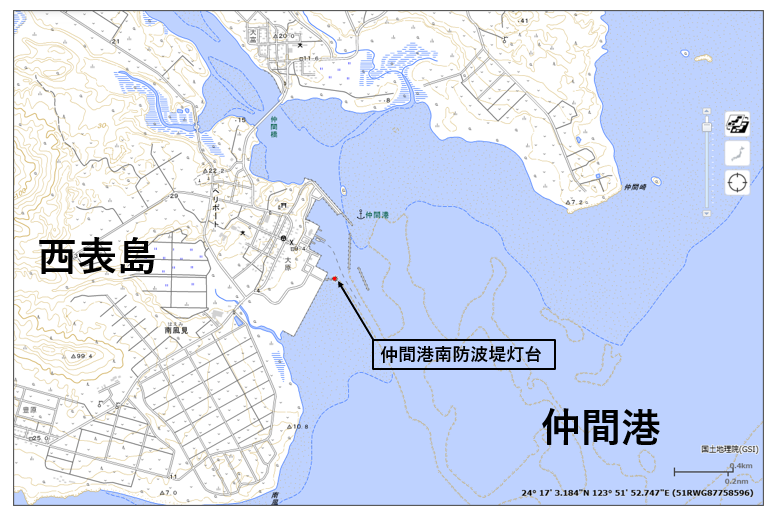 【仲間港】灯台改良改修工事実施位置図